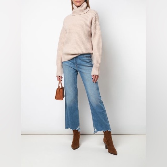 Mother Superior The Rambler Ankle Chew Post No Bills Blue Wide Leg Crop Jeans - Picture 6 of 17